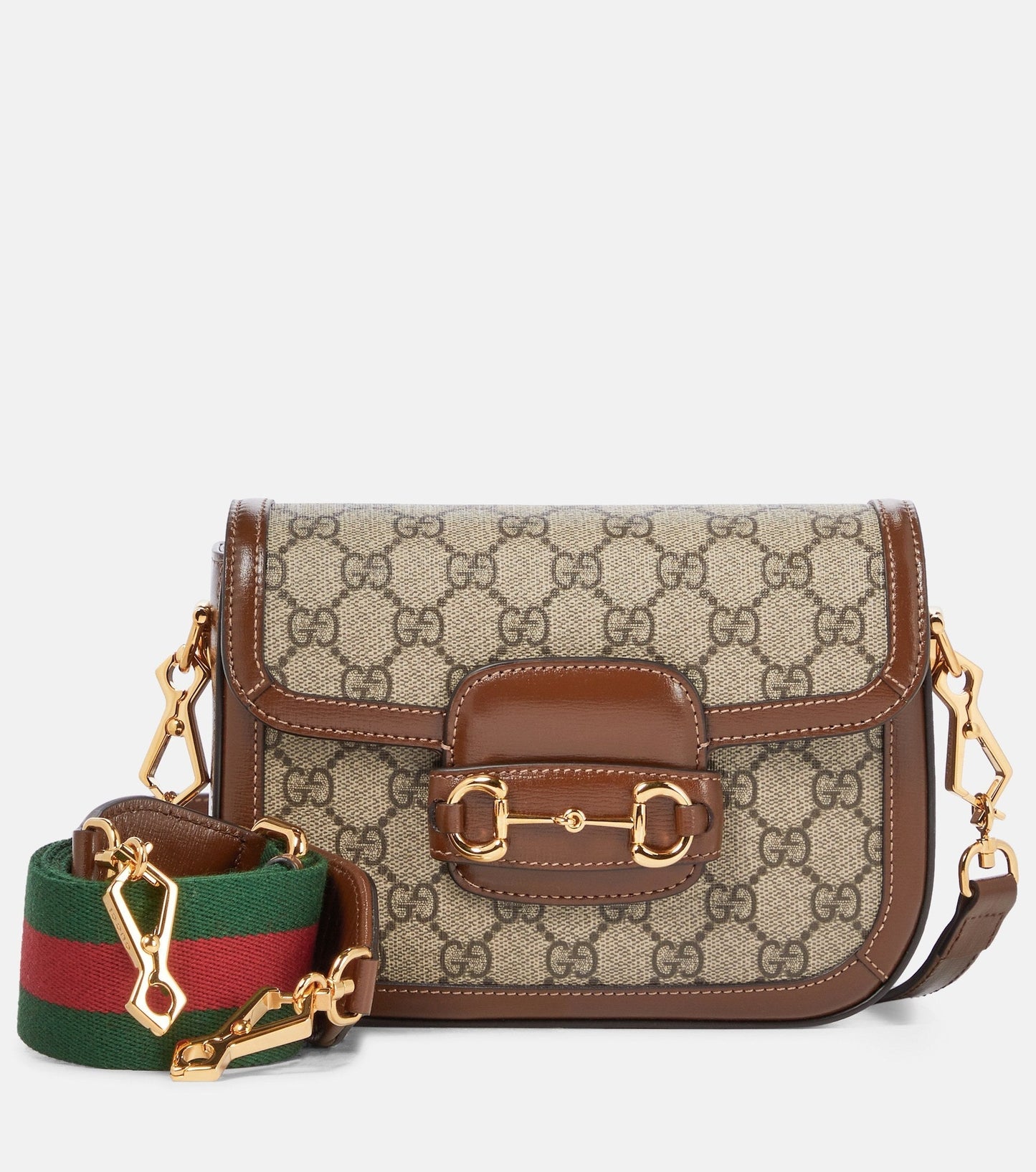 GUCCI GG SUPREME MONOGRAM WEB MINI HORSEBIT 1955 CROSSBODY BAG