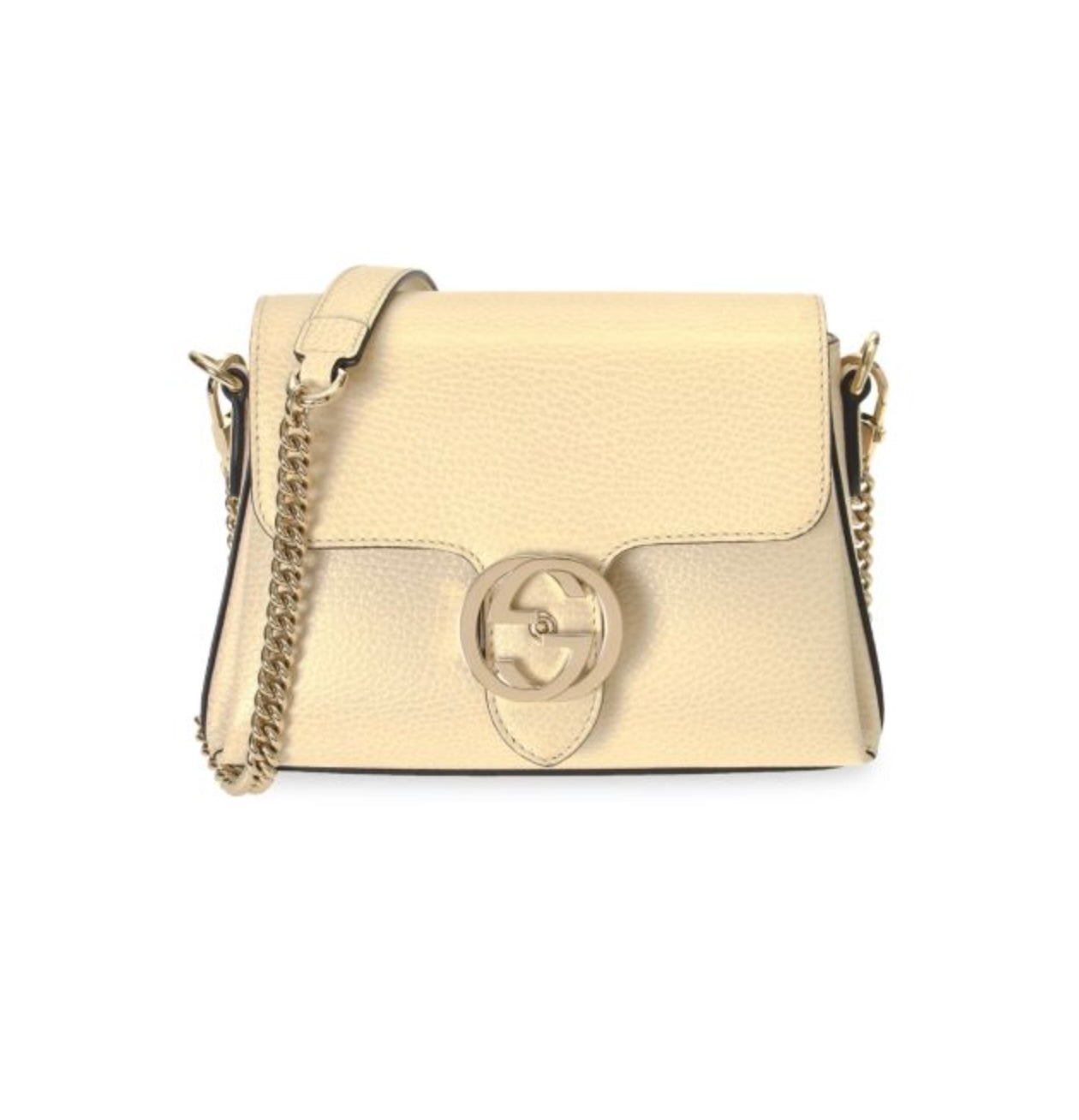 GUCCI INTERLOCKING G CALFSKIN LEATHER CHAIN BAG