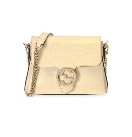 GUCCI INTERLOCKING G CALFSKIN LEATHER CHAIN BAG