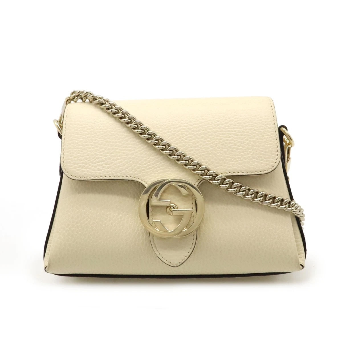 GUCCI INTERLOCKING G CALFSKIN LEATHER CHAIN BAG