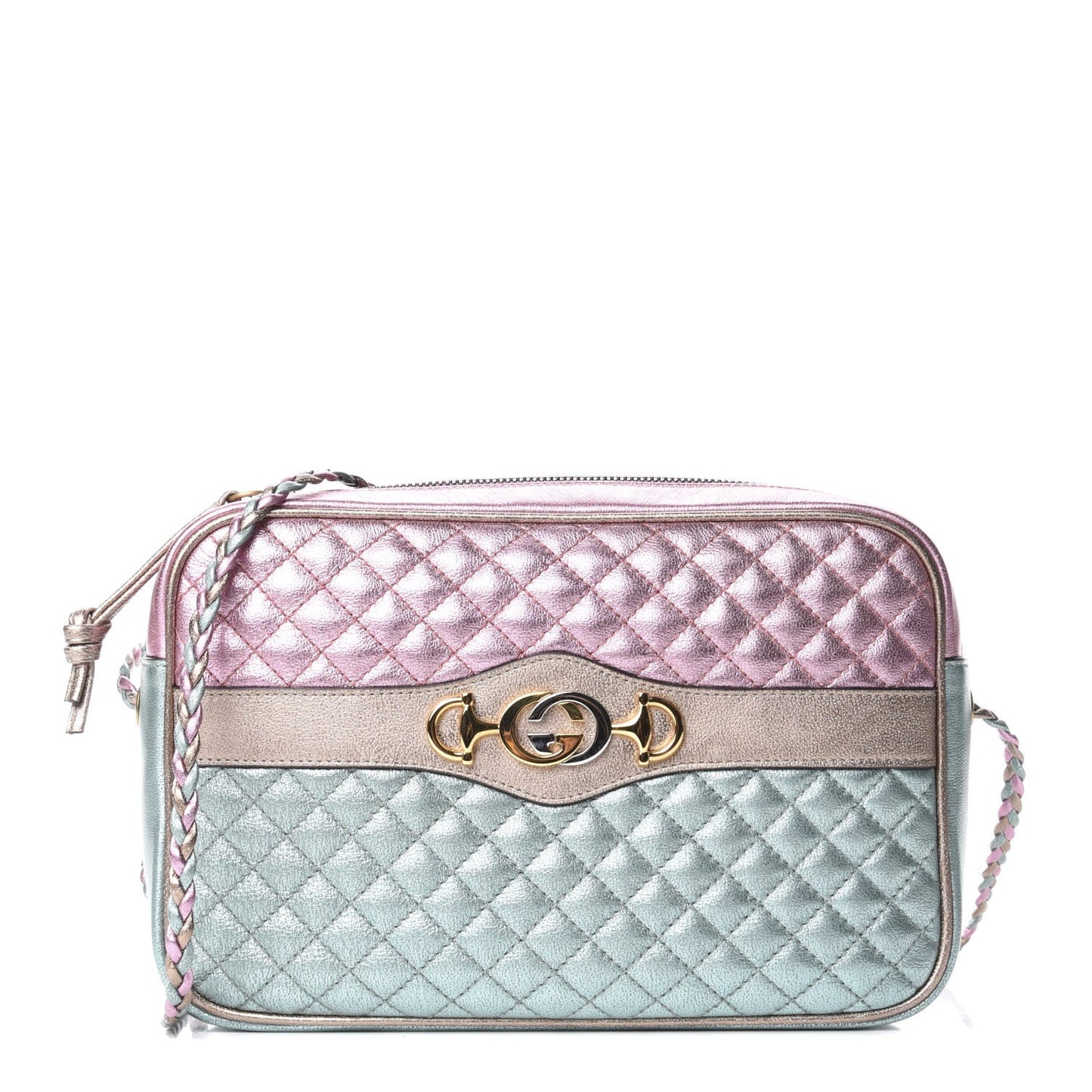 GUCCI LAMINATED NAPPA LEATHER TRAPUNTATA ZUMI SHOULDER BAG