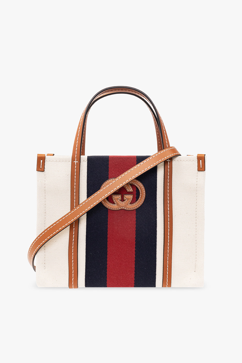 GUCCI INTERLOCKING G WEB MINI TOTE BAG