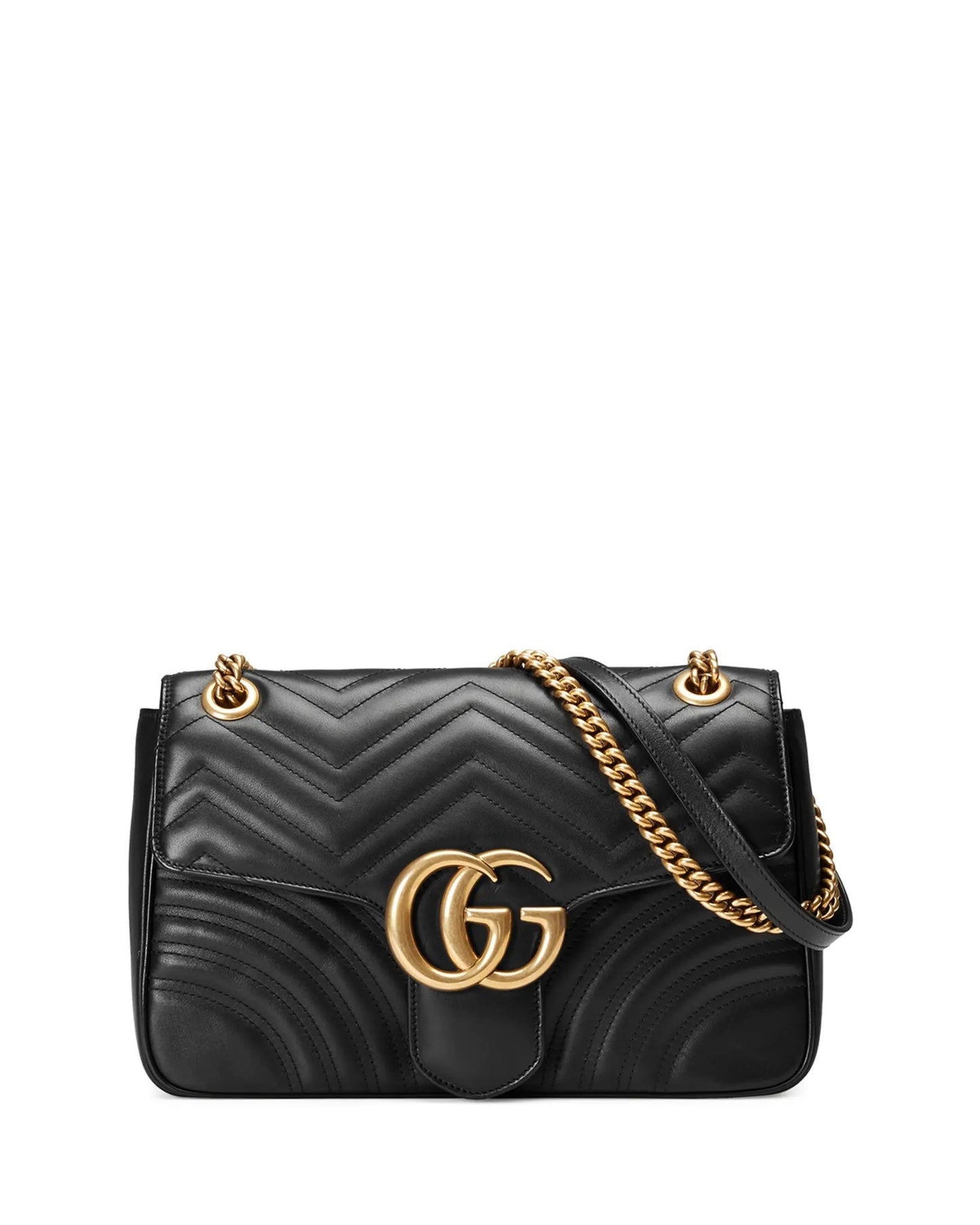 GUCCI GG MARMONT 2.0 MEDIUM SHOULDER BAG-NERO