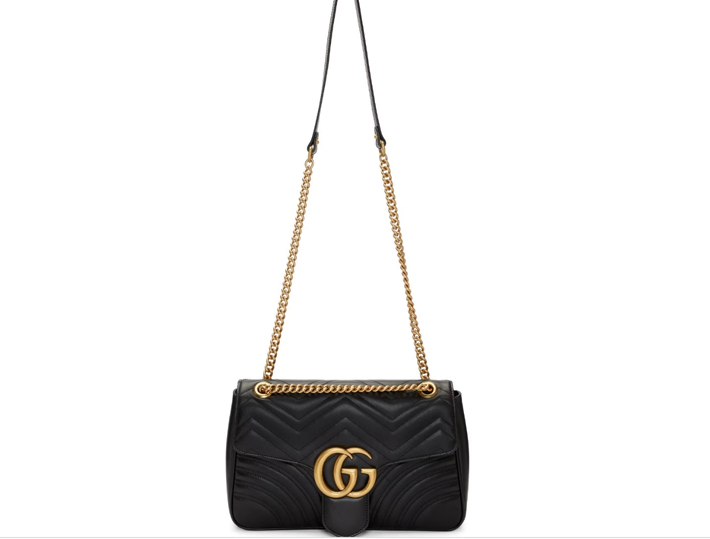 GUCCI GG MARMONT 2.0 MEDIUM SHOULDER BAG-NERO