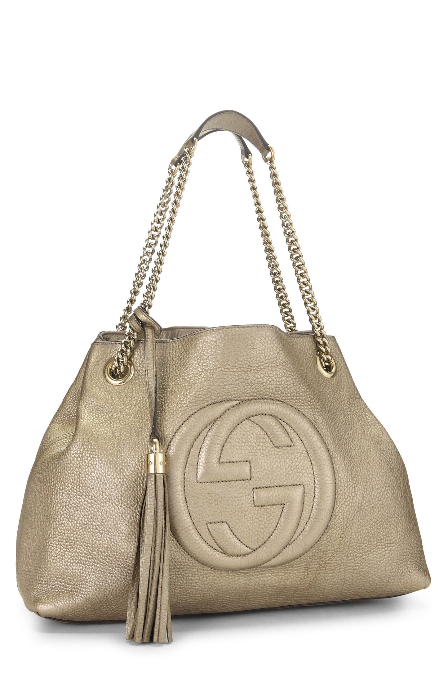 GUCCI METALLIC CALFSKIN MEDIUM SOHO CHAIN SHOULDER BAG