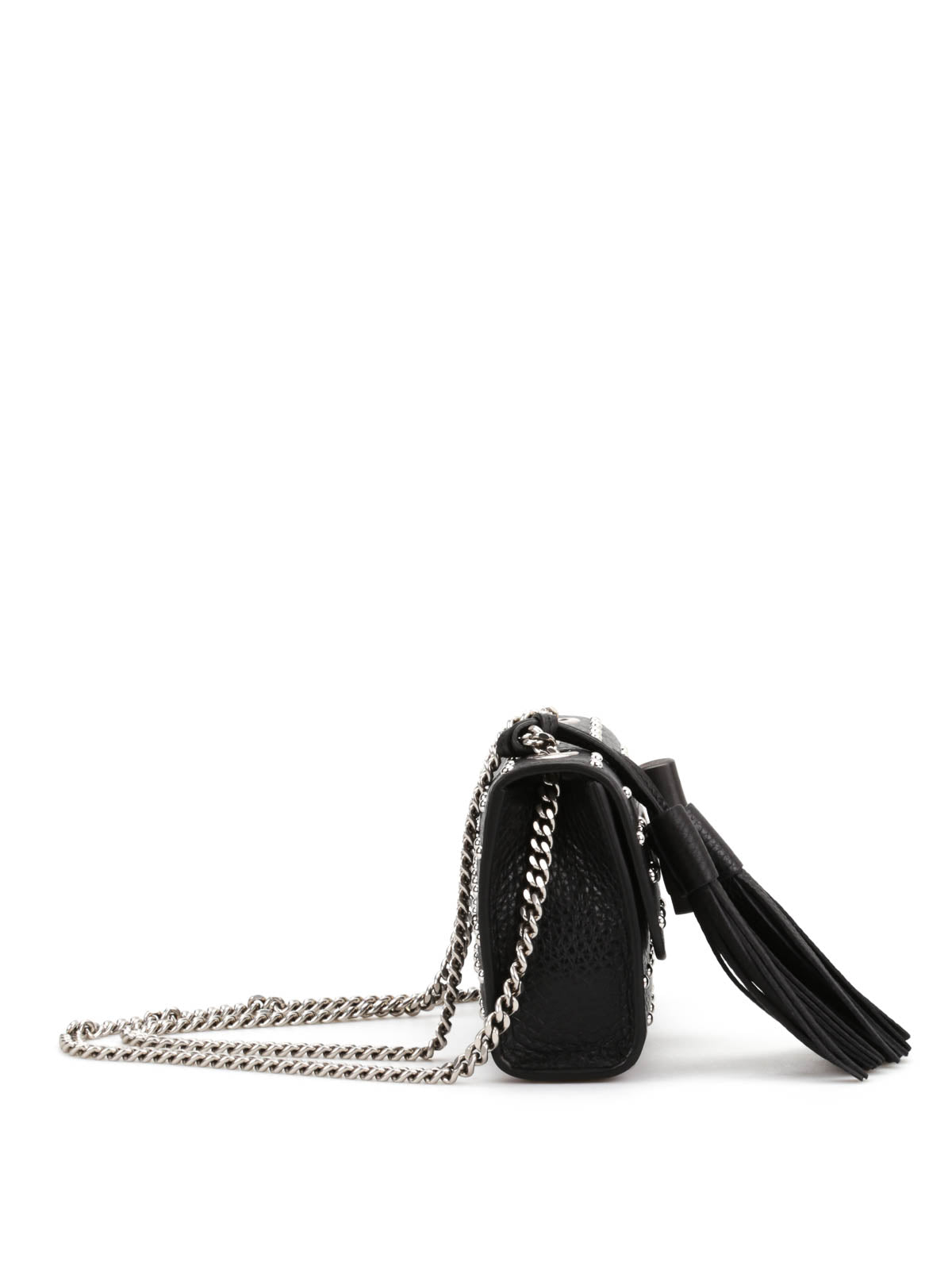 GUCCI MISS BAMBOO STUDDED LEATHER SHOULDER BAG