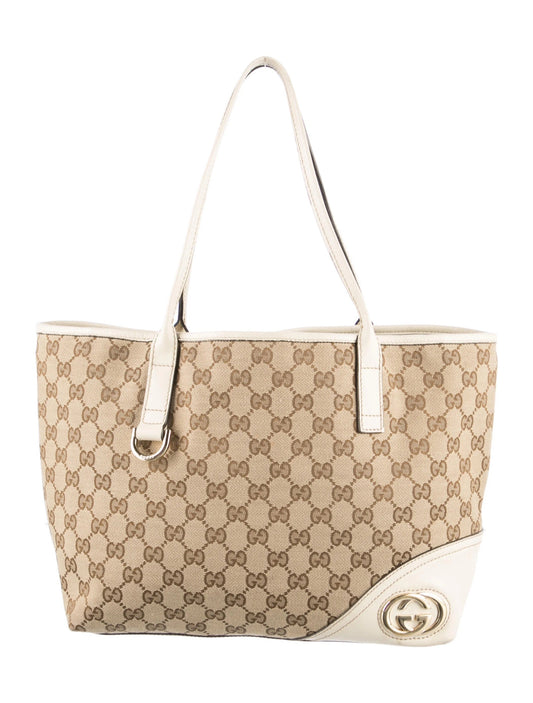 GUCCI MONOGRAM BRITT JACQUARD MEDIUM TOTE BAG