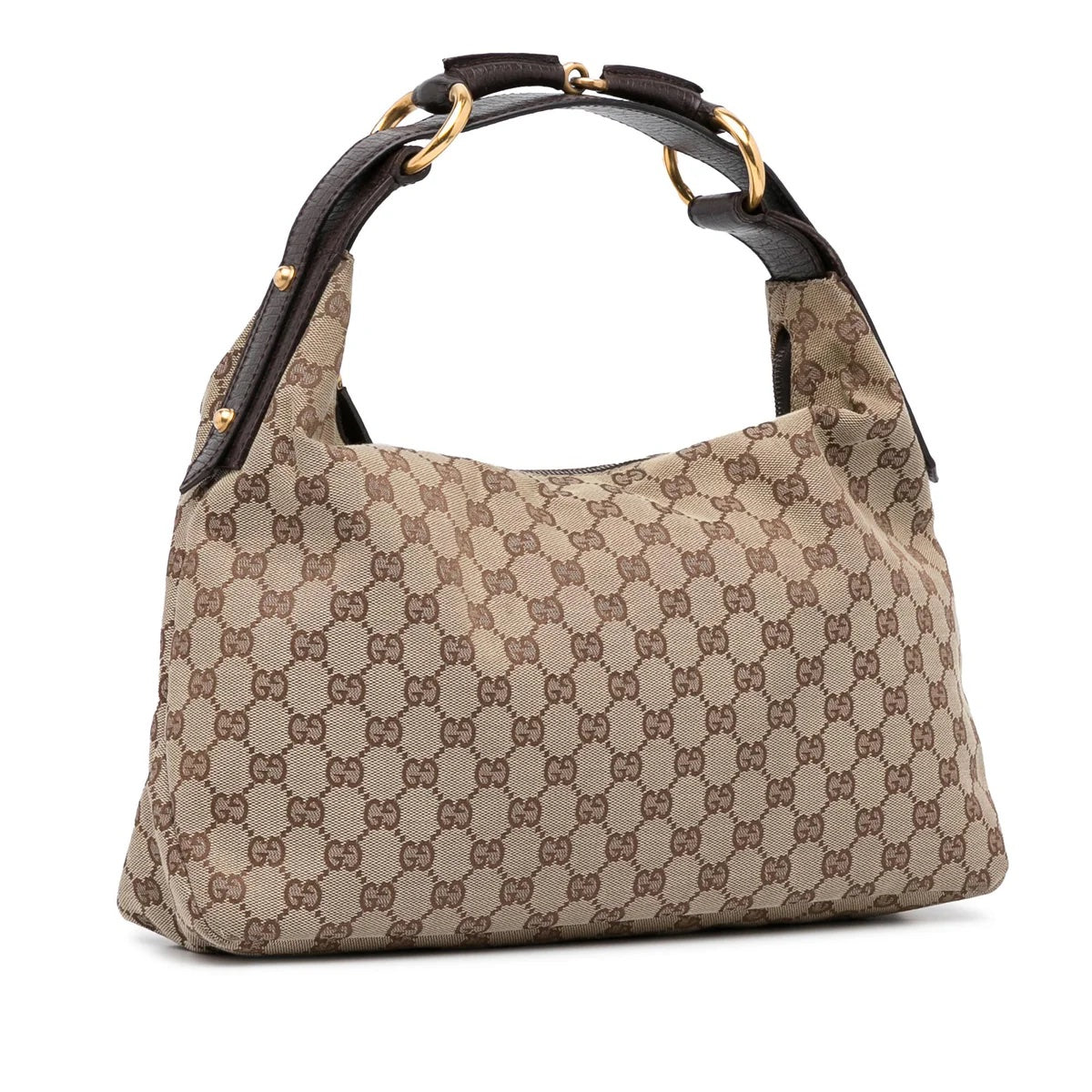 GUCCI GG MONOGRAM HORSEBIT CHAIN MEDIUM HOBO BAG