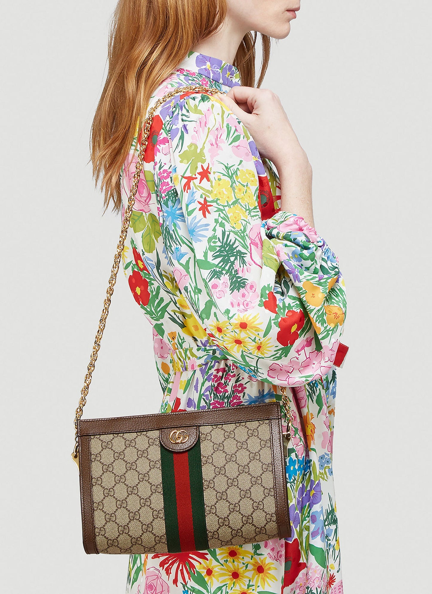 GUCCI OPHIDIA GG SUPREME CHAIN SHOULDER BAG