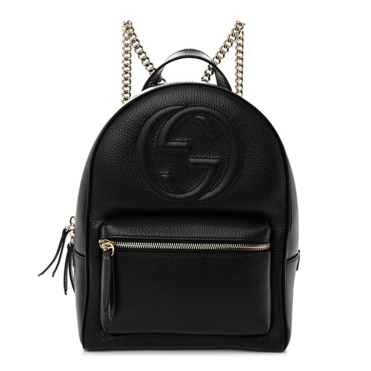 GUCCI PEBBLED CALFSKIN SOHO CHAIN BACKPACK