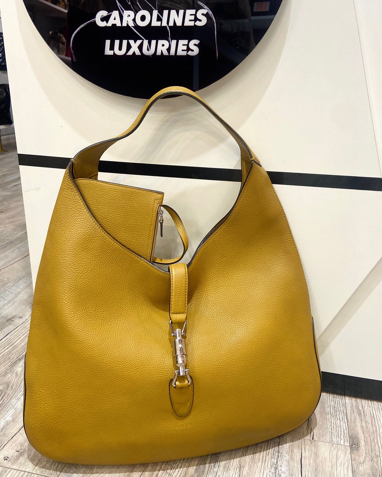 GUCCI SOFT CALFSKIN LEATHER LARGE JACKIE HOBO BAG