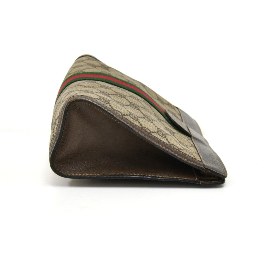 GUCCI VINTAGE GG SUPREME COATED CANVAS CLUTCH BAG