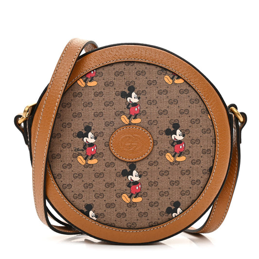 GUCCI X DISNEY GG SUPREME MICKEY MOUSE MINI ROUND CROSSBODY BAG