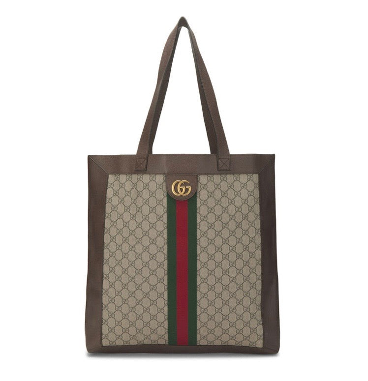 GUCCI GG SUPREME CANVAS OPHIDIA LARGE TOTE