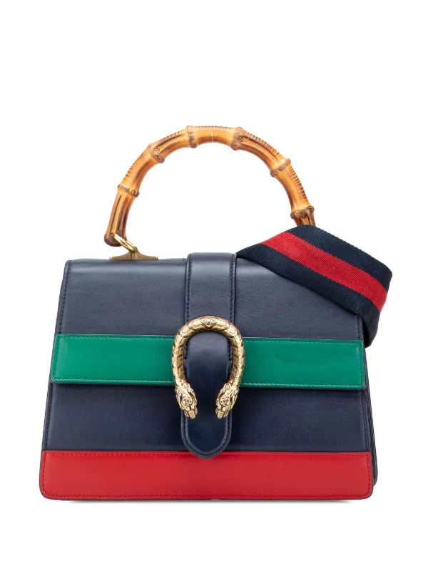 GUCCI MOON CALFSKIN BAMBOO WEB MEDIUM DIONYSUS TOP HANDLE BAG