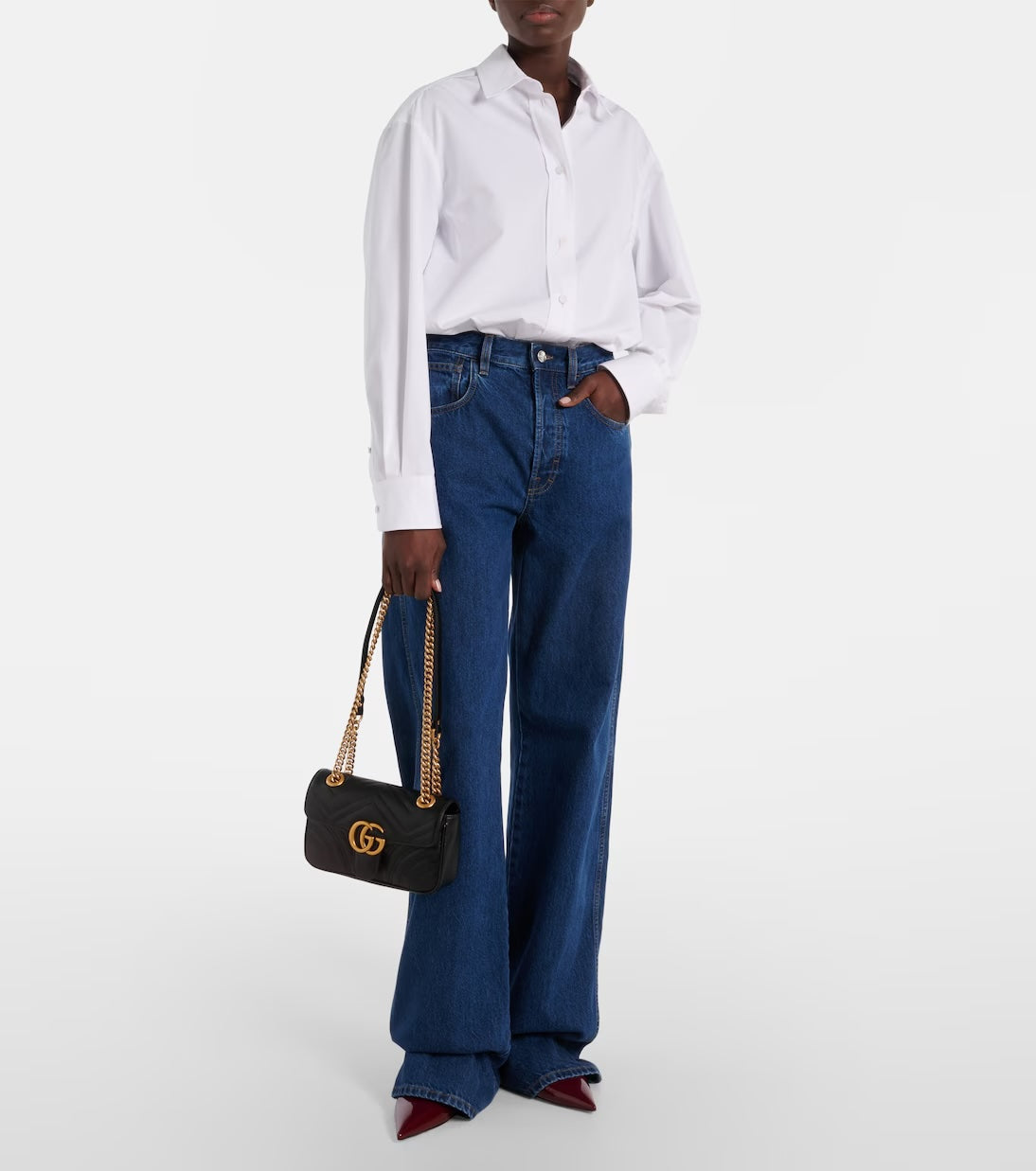 GUCCI GG MARMONT QUILTED CALFSKIN LEATHER SMALL BAG