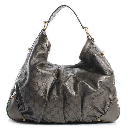 GUCCI GUCCISSIMA JOCKEY LEATHER HOBO BAG