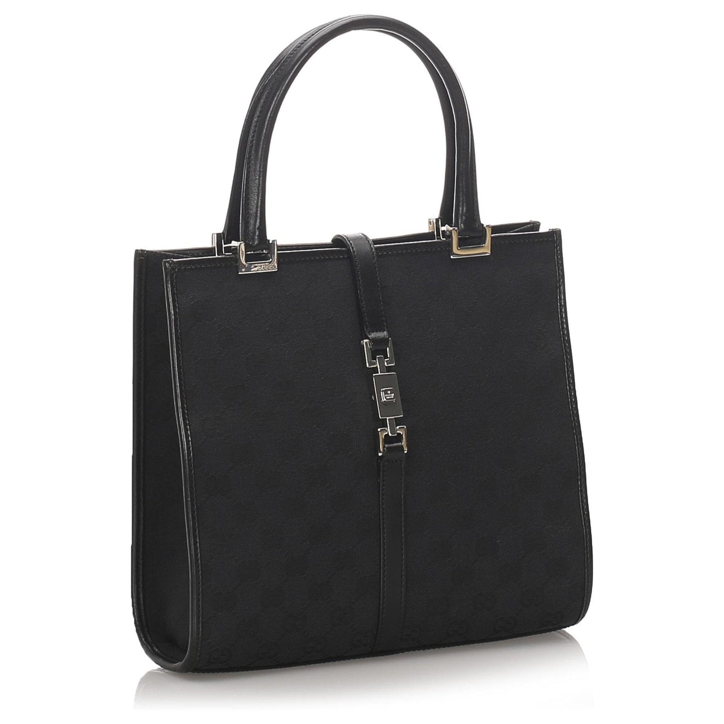 GUCCI GG CANVAS & LEATHER JACKIE TOTE BAG