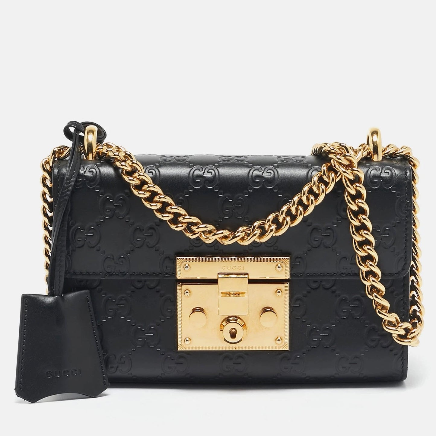 GUCCI GUCCISSIMA LEATHER SMALL PADLOCK SHOULDER BAG