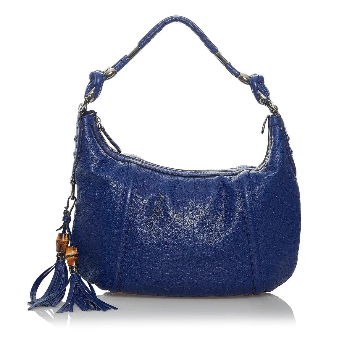 GUCCI BLUE GUCCISSIMA TECHNO HORSEBIT HOBO BAG