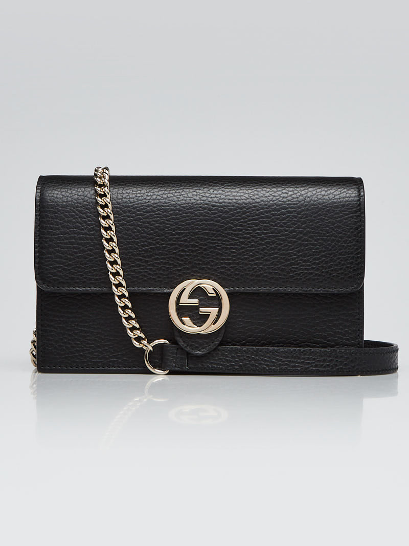 GUCCI INTERLOCKING GG WALLET CLUTCH CHAIN CROSSBODY BAG