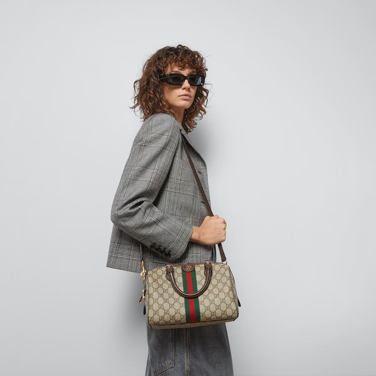 GUCCI OPHIDIA GG SMALL TOP HANDLE BAG