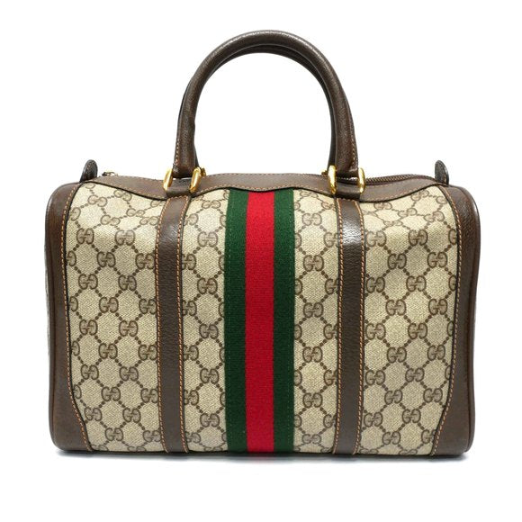 GUCCI GG SUPREME WEB VINTAGE BOSTON BAG