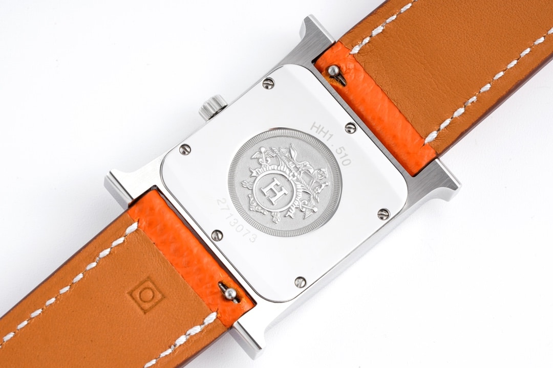 HERMES H HOUR WATCH ORANGE STRAP 21MM 036707WW00