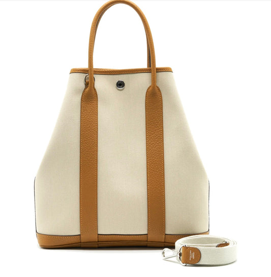 HERMÈS GARDEN FILE 28 TOTE BAG IN BETON/ OCRE