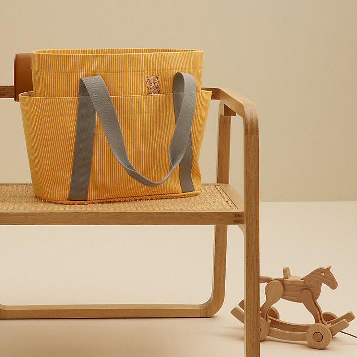 HERMÈS PASSE PASSE STRIPED NAPPY TOTE BAG