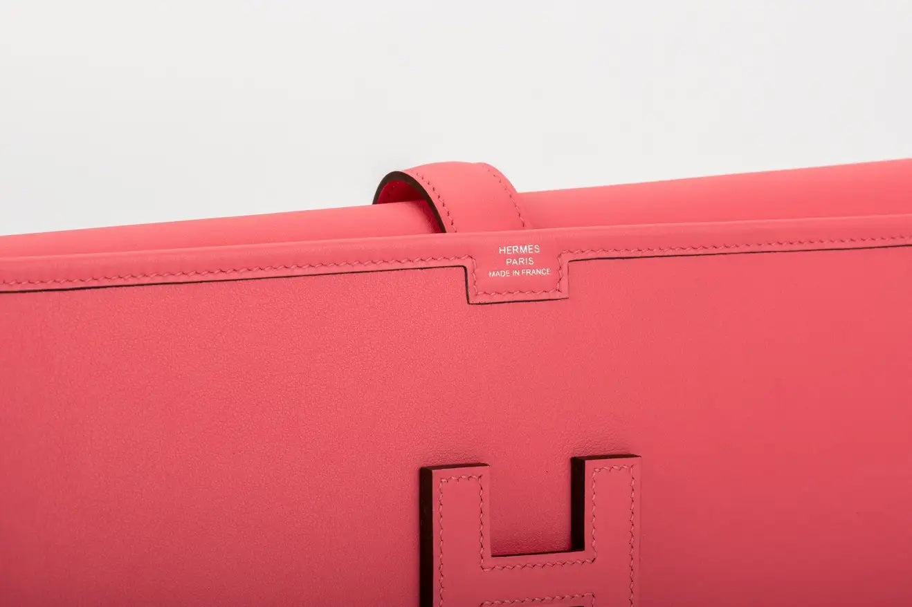 HERMÈS ROSE AZALEE JIGE ELAN CLUTCH BAG