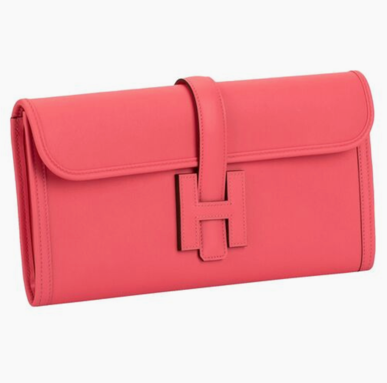 HERMÈS ROSE AZALEE JIGE ELAN CLUTCH BAG
