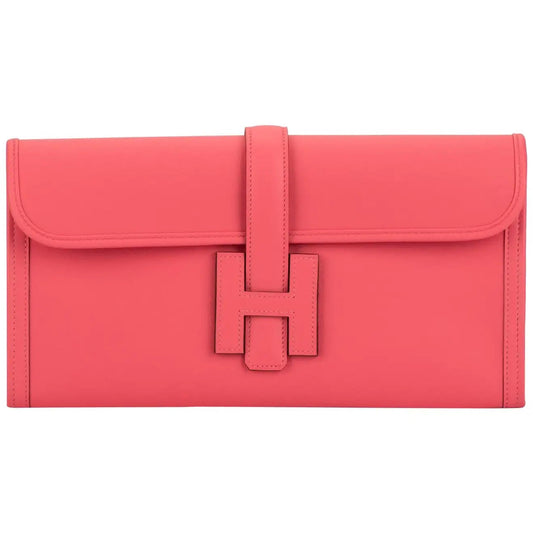 HERMÈS ROSE AZALEE JIGE ELAN CLUTCH BAG
