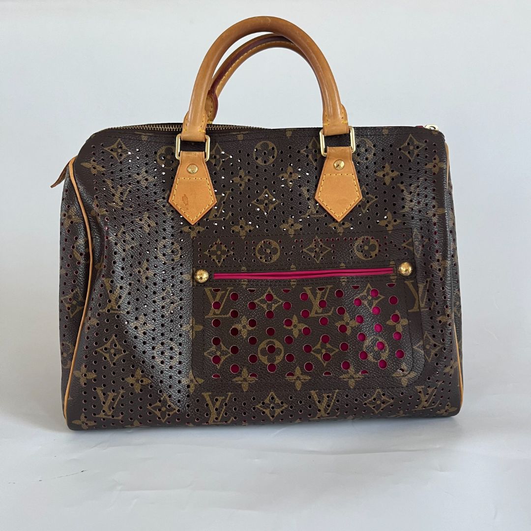 Louis Vuitton Fuscia Monogram Perforated Canvas Limited Edition Speedy 30 Bag