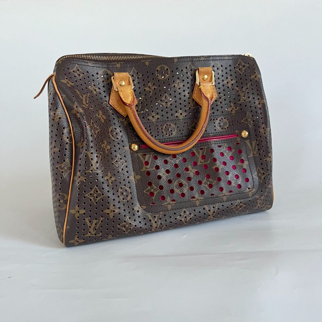 Louis Vuitton Fuscia Monogram Perforated Canvas Limited Edition Speedy 30 Bag