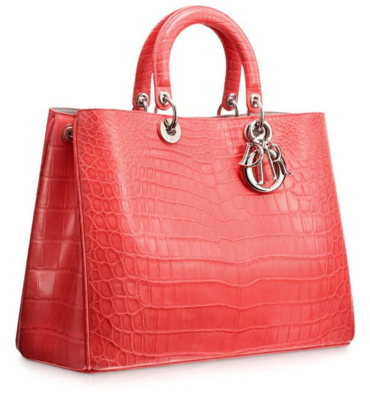 CHRISTIAN DIOR DIORISSIMO CROCODILE LARGE PINK TOTE-HS