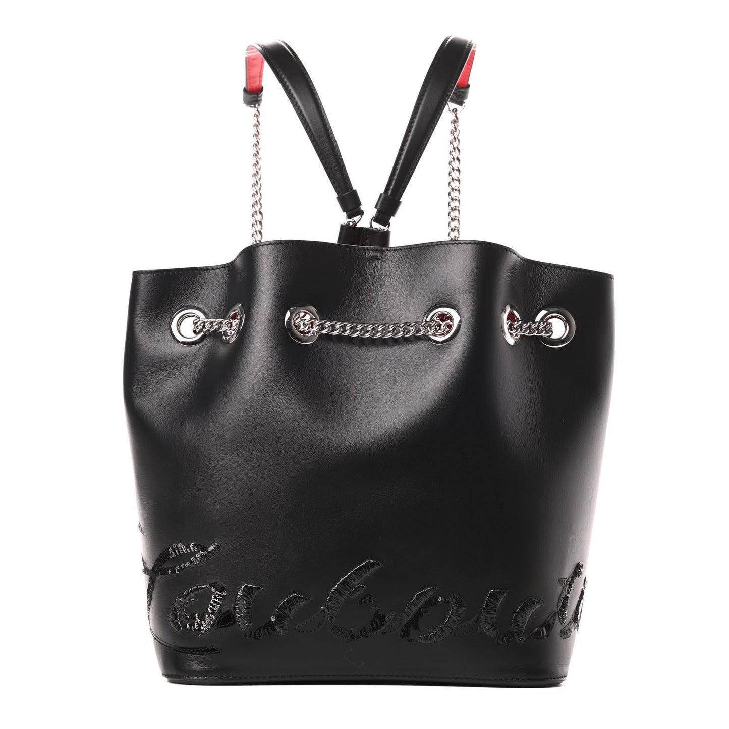 CHRISTIAN LOUBOUTIN CALFSKIN PARIS MARIE JANE LOGO BACKPACK
