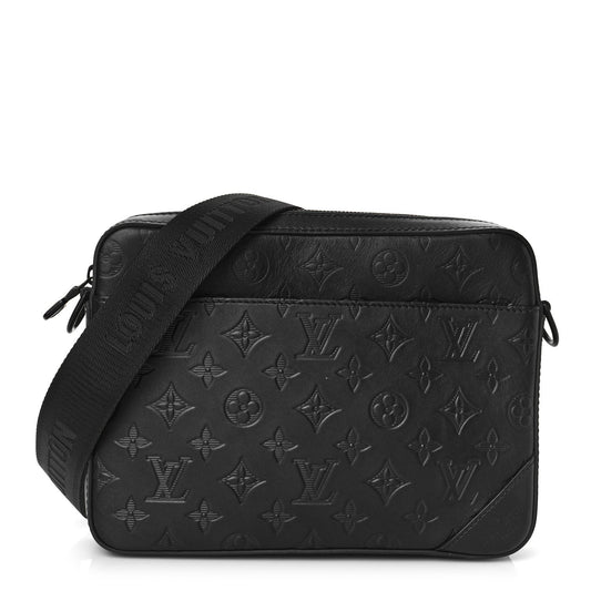 LOUIS VUITTON CALFSKIN LEATHER MONOGRAM SHADOW MESSENGER BAG