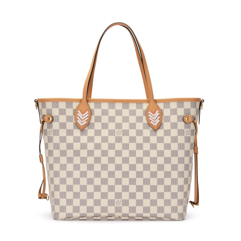 LOUIS VUITTON LIMITED EDITION DAMIER AZUR BRAIDED NEVERFULL MM