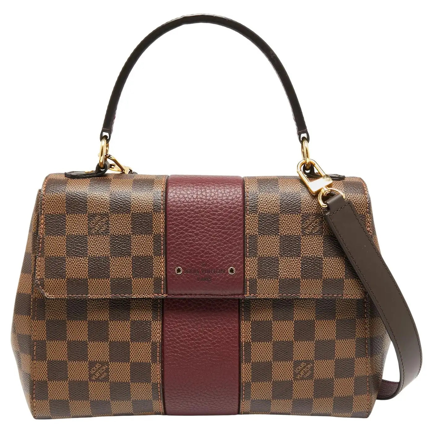 LOUIS VUITTON DAMIER EBENE BOND STREET SHOULDER BAG BORDEAUX