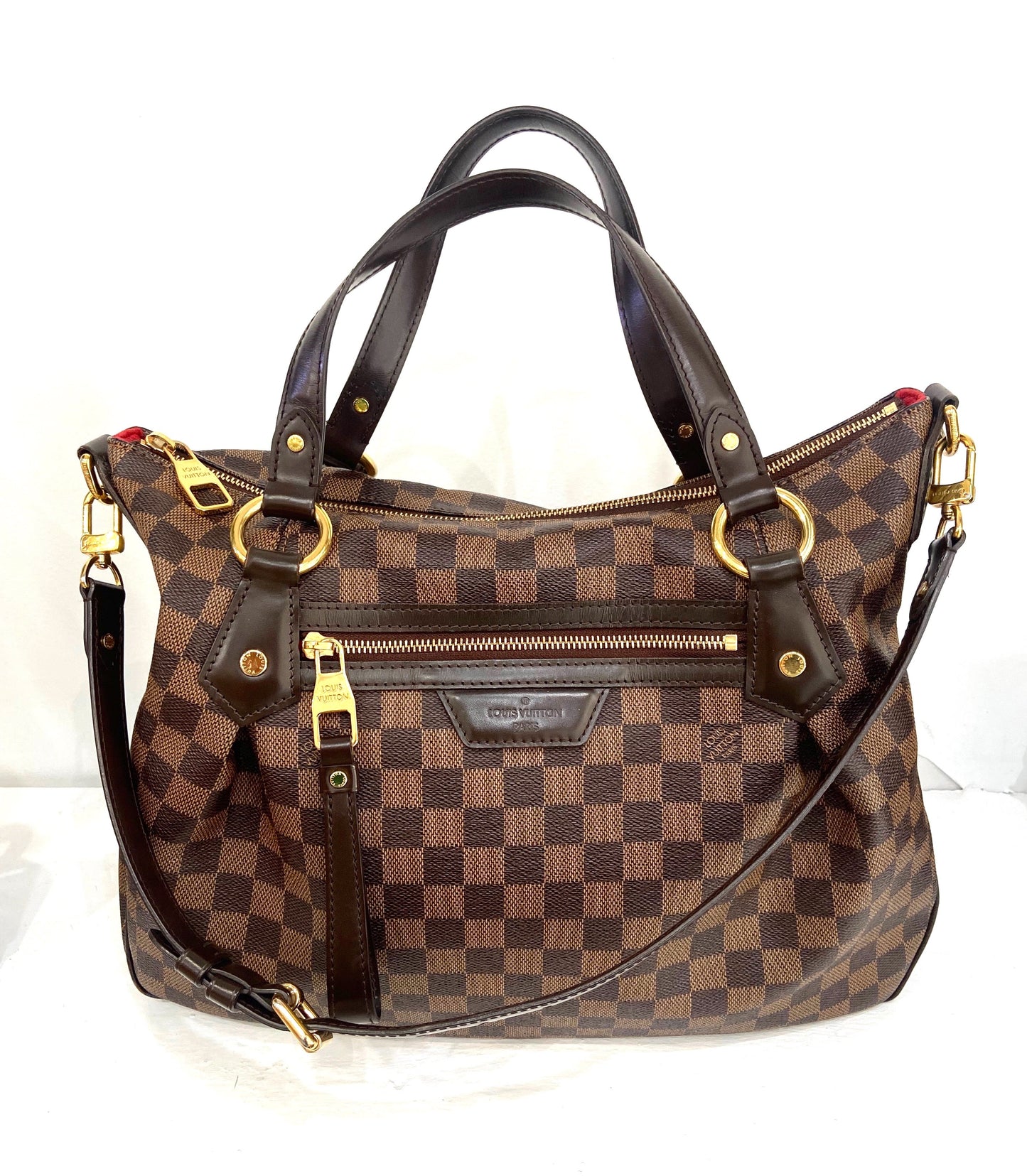 LOUIS VUITTON DAMIER EBENE EVORA GM SHOULDER BAG