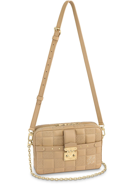 LOUIS VUITTON DAMIER LAMBSKIN TROCA MM CROSSBODY BAG