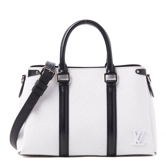 LOUIS VUITTON EPI SOUFFLOT BB BAG-OPTIC WHITE BLACK
