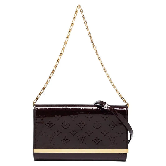 LOUIS VUITTON AMARANTE MONOGRAM VERNIS ANA CHAIN CLUTCH