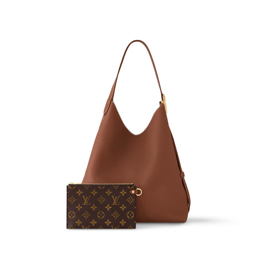 LOUIS VUITTON LOW KEY GRAINED CALFSKIN LEATHER HOBO BAG MM
