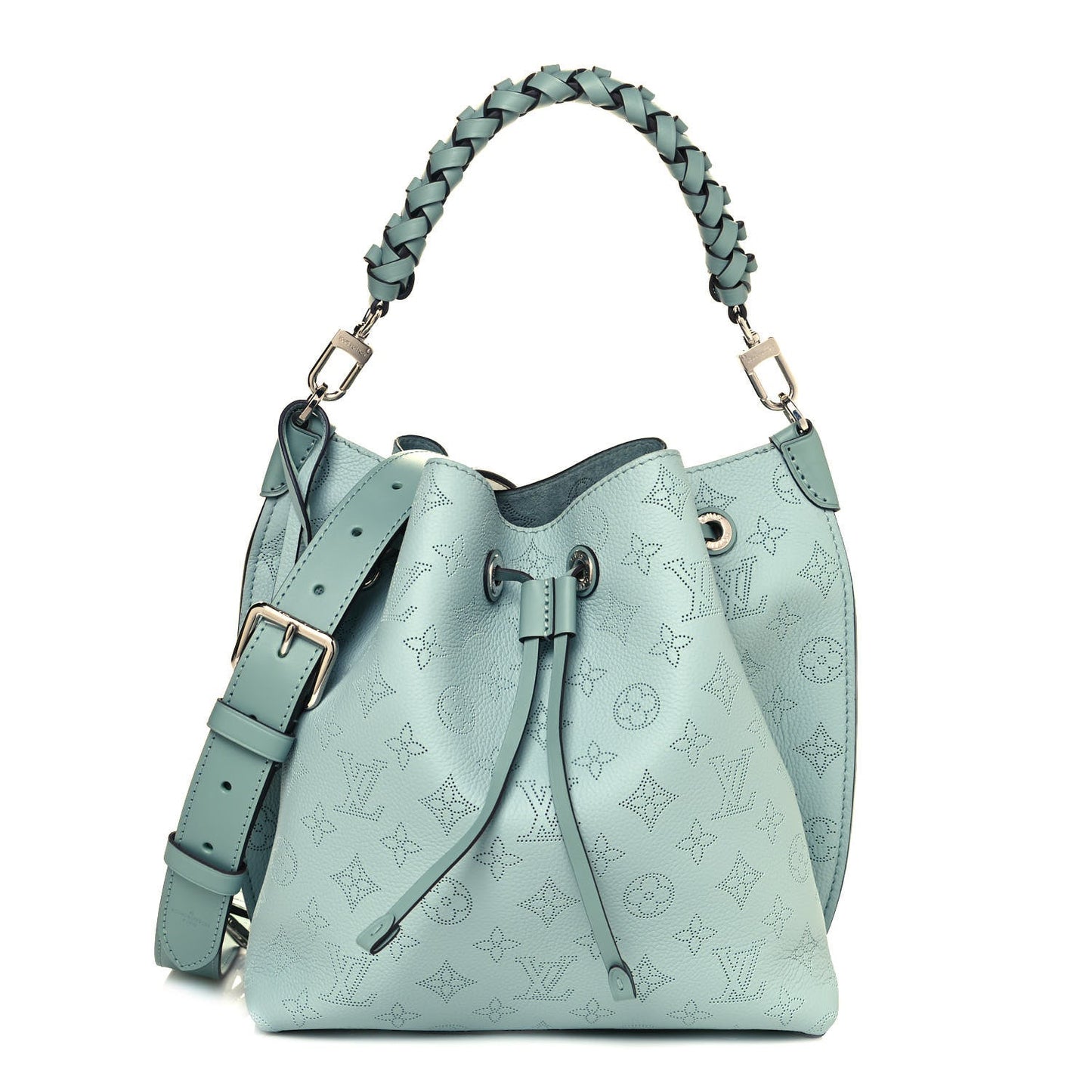 LOUIS VUITTON MAHINA MURIA VERT BUCKET BAG LAGON