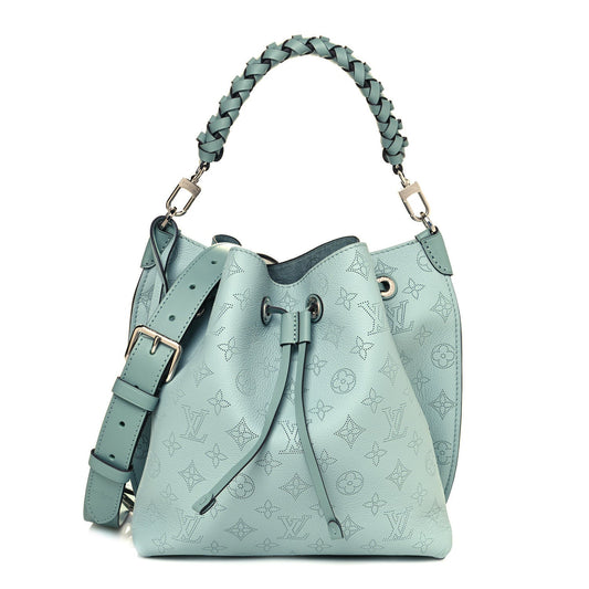 LOUIS VUITTON MAHINA MURIA VERT BUCKET BAG LAGON