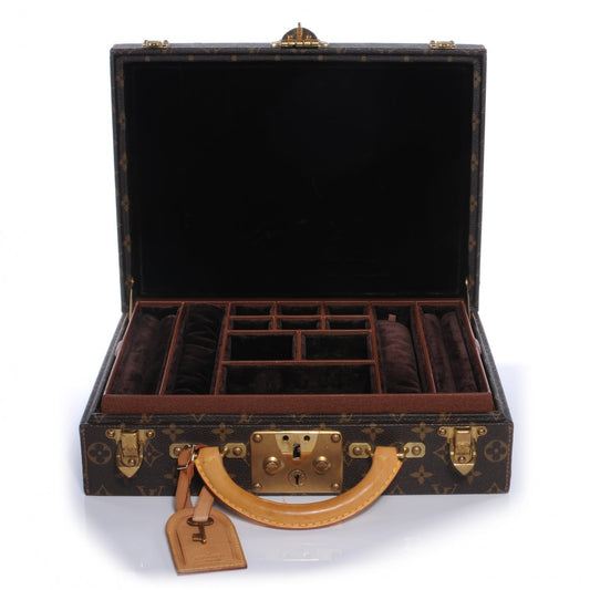 LOUIS VUITTON MONOGRAM BOITE BIJOUX 34 JEWELRY CASE HARD TRUNK