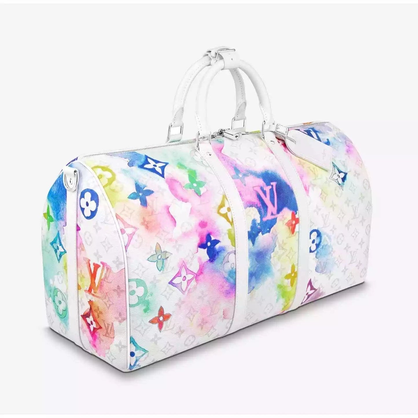 LOUIS VUITTON LIMITED EDITION WATERCOLOR MONOGRAM KEEPALL 50 BANDOLIERE