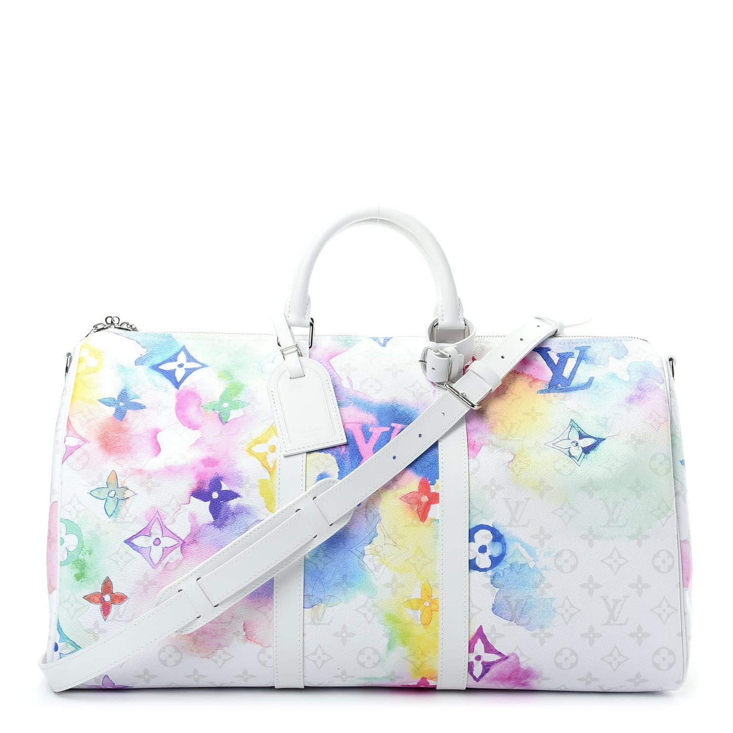 LOUIS VUITTON LIMITED EDITION WATERCOLOR MONOGRAM KEEPALL 50 BANDOLIERE